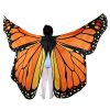 Asa Borboleta Luxo Laranja Adulto Tecido Gigante