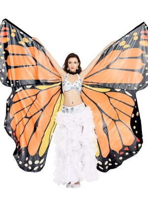Asa Borboleta Luxo Laranja Adulto Tecido Gigante Asa Borboleta Luxo Laranja Adulto Tecido Gigante