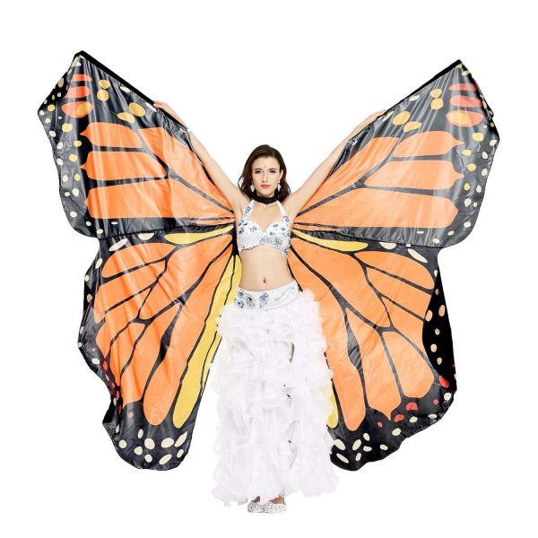 Asa Borboleta Luxo Laranja Adulto Tecido Gigante Asa Borboleta Luxo Laranja Adulto Tecido Gigante