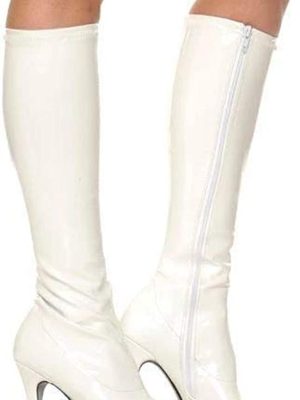 Bota Adulto Feminino Branca Flor Plataforma
