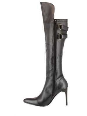 Bota Adulto Preta Pirata Sexy Luxo