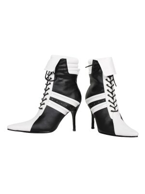 Bota Arlequina Preta de Amarrar Adulto