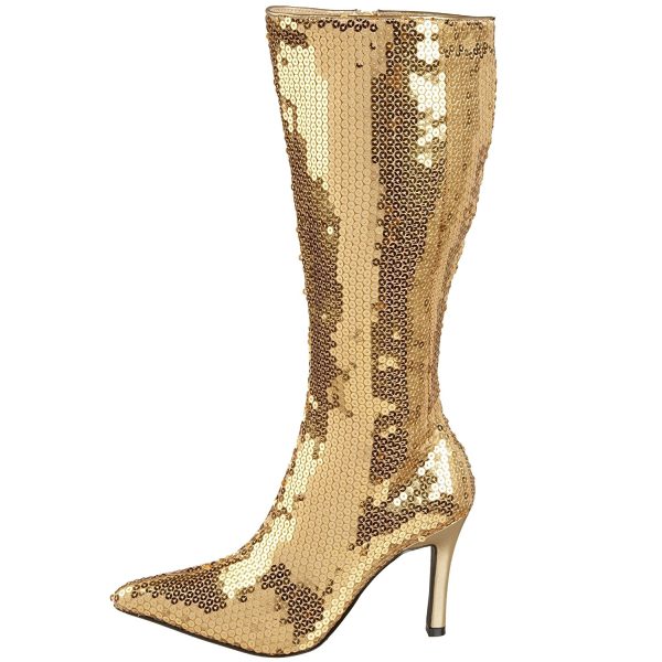 Bota Lantejoula Dourada Luxo Sexy