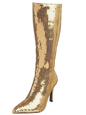 Bota Lantejoula Dourada Luxo Sexy Bota Lantejoula Dourada Luxo Sexy