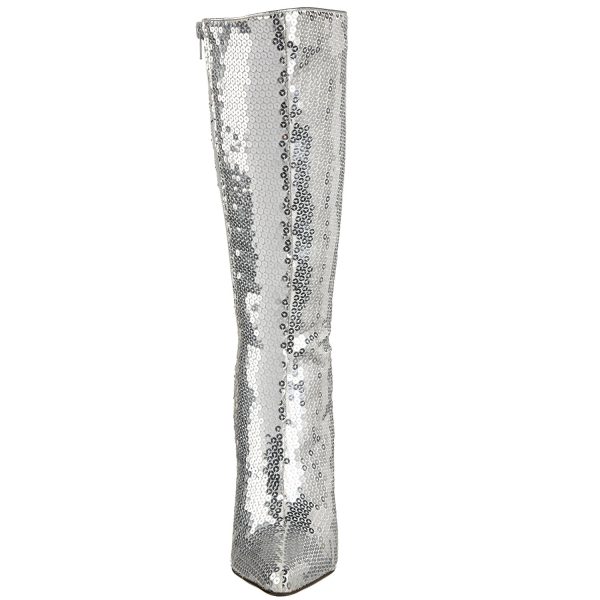Bota Lantejoula Prateada Luxo Sexy
