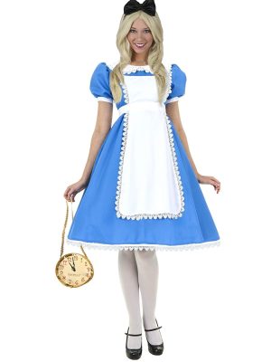 Fantasia Adulto Alice no País das Maravilhas Luxuosa Extra Grande
