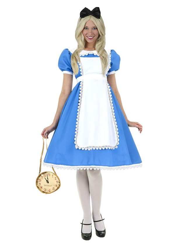 Fantasia Adulto Alice no País das Maravilhas Luxuosa Extra Grande