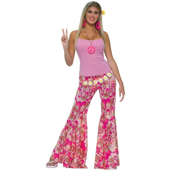 Fantasia Adulto Calça Rosa Hippie Fantasia Adulto Calça Rosa Hippie