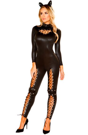 Fantasia Adulto Feminino Gata Felina Sexy Amarrado