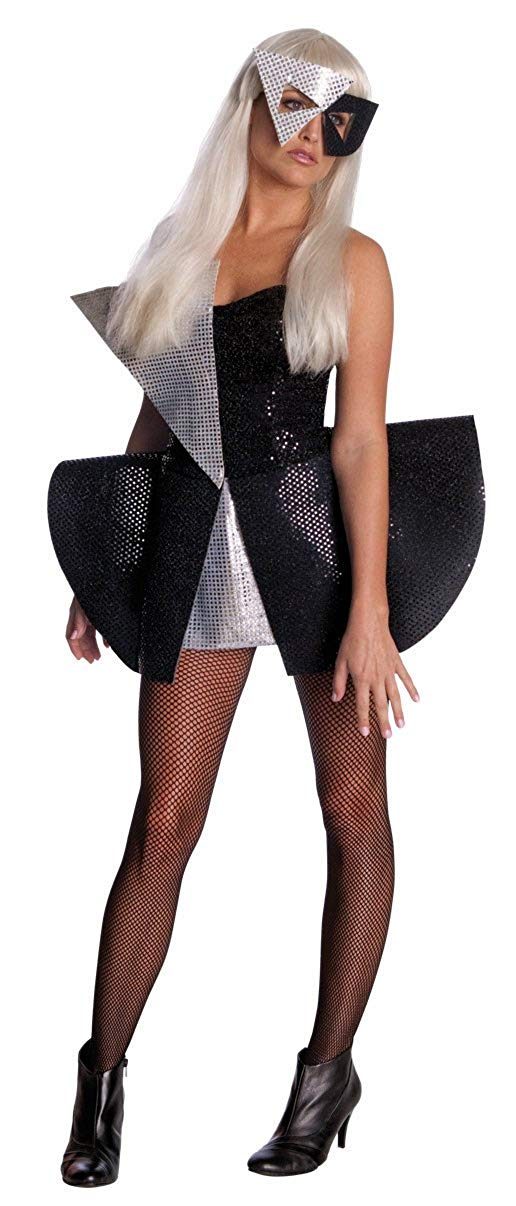 Fantasia Adulto Feminino Lady Gaga Preto e Prata Fantasia Adulto Feminino Lady Gaga Preto e Prata