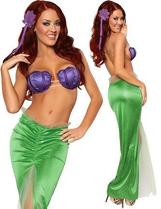 Fantasia Pequena Sereia Ariel Sexy Feminino Adulto