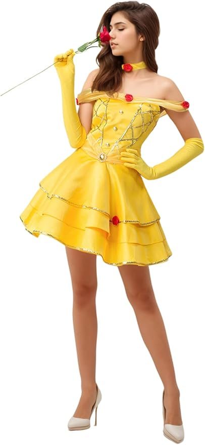 Fantasia Adulto Feminino Princesa Bela Sexy Clássica