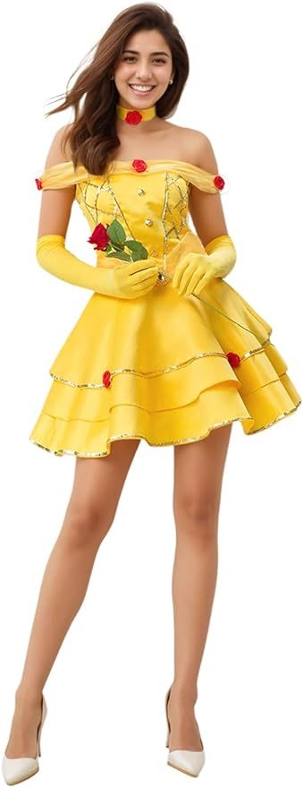 Fantasia Adulto Feminino Princesa Bela Sexy Clássica