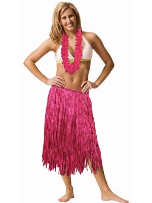 Fantasia Adulto Feminino Saia Havaiana Rosa
