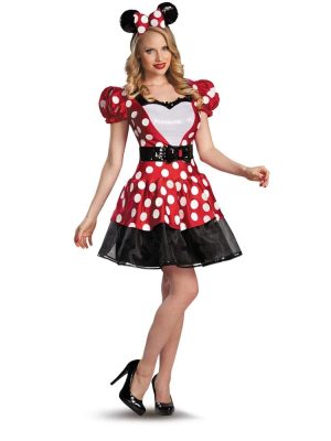 Fantasia Adulto Minnie Mouse Vermelha Coração