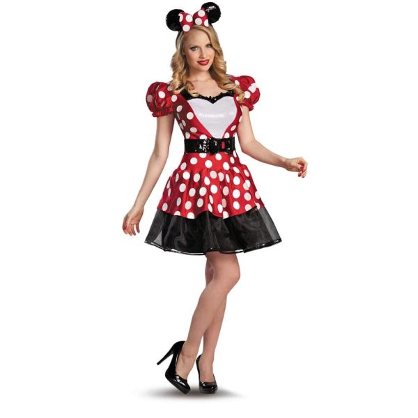 Fantasia Adulto Minnie Mouse Vermelha Coração Fantasia Adulto Minnie Mouse Vermelha Coração