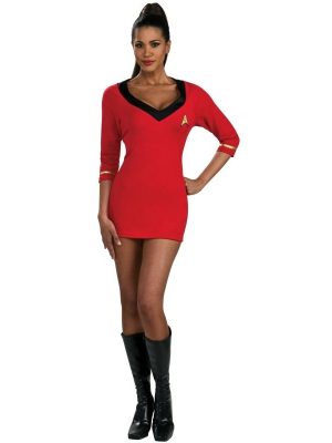 Fantasia Adulto Star Trek Vestido Vermelho Sexy Fantasia Adulto Star Trek Vestido Vermelho Sexy