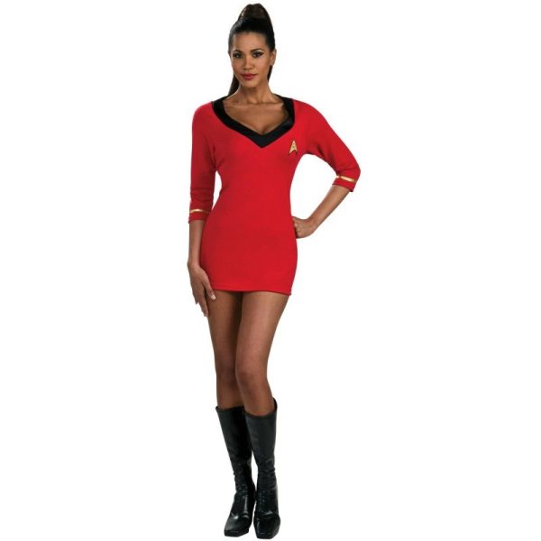Fantasia Adulto Star Trek Vestido Vermelho Sexy Fantasia Adulto Star Trek Vestido Vermelho Sexy
