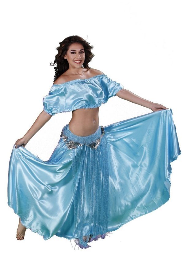 Fantasia Adulto Tribal Dança do Ventre Luxo Azul Fantasia Adulto Tribal Dança do Ventre Luxo Azul