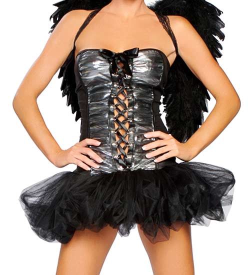 Fantasia Anjo Negro Adulto Feminina Sexy Fantasia Anjo Negro Adulto Feminina Sexy