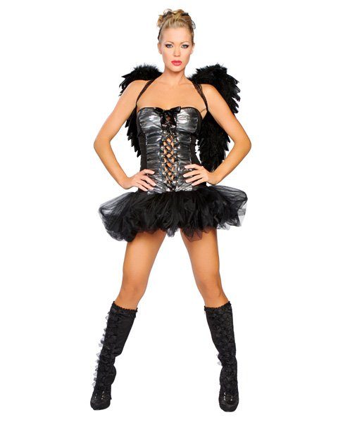 Fantasia Anjo Negro Adulto Feminina Sexy Fantasia Anjo Negro Adulto Feminina Sexy