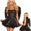 Fantasia Anjo Negro Adulto Feminino Sexy Extra Luxo