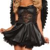Fantasia Anjo Negro Adulto Feminino Sexy Extra Luxo