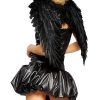 Fantasia Anjo Negro Adulto Feminino Sexy Luxo