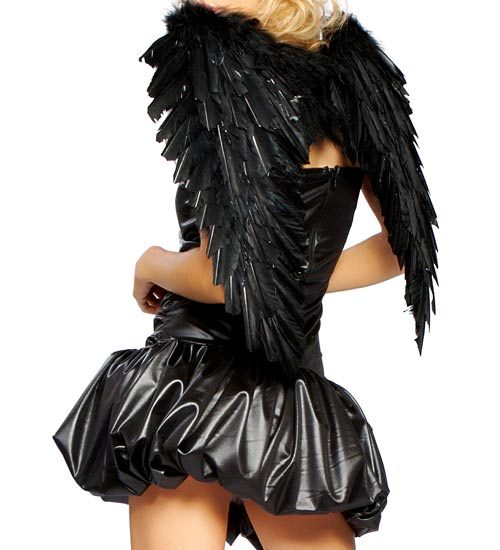 Fantasia Anjo Negro Adulto Feminino Sexy Luxo Fantasia Anjo Negro Adulto Feminino Sexy Luxo
