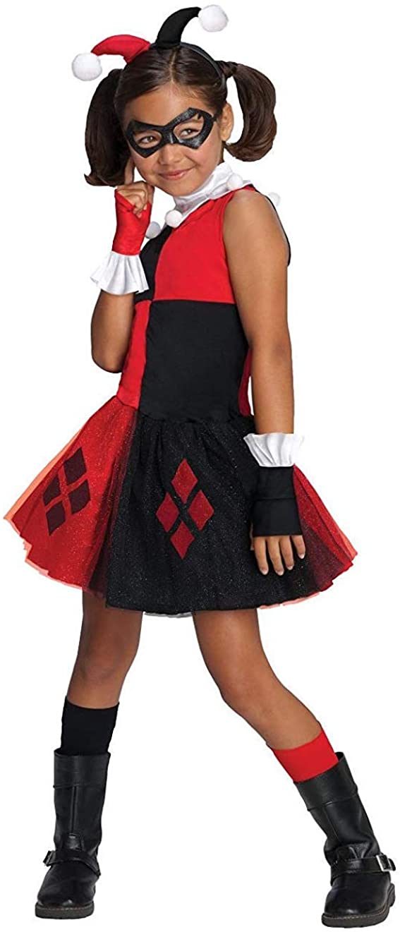 Fantasia Arlequina Harley Quinn Spandex Clássica Infantil Luxo Fantasia Arlequina Harley Quinn Spandex Clássica Infantil Luxo