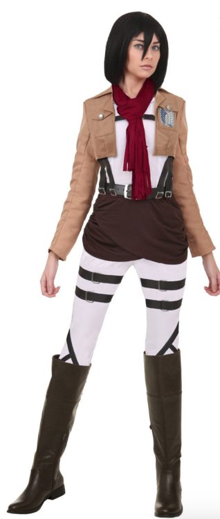 Fantasia Attack on Titan Mikasa Adulto Luxo Fantasia Attack on Titan Mikasa Adulto Luxo