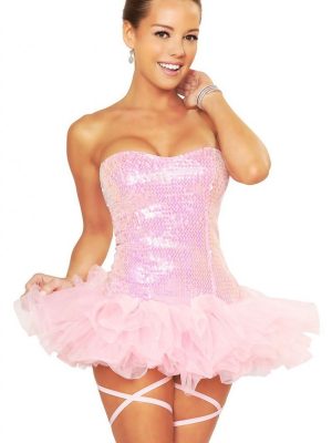 Fantasia Bailarina Sexy Lantejoulas Adulto