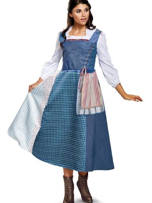 Fantasia Bela Vestido Azul Bela e a Fera Adulto Clássica Fantasia Bela Vestido Azul Bela e a Fera Adulto Clássica