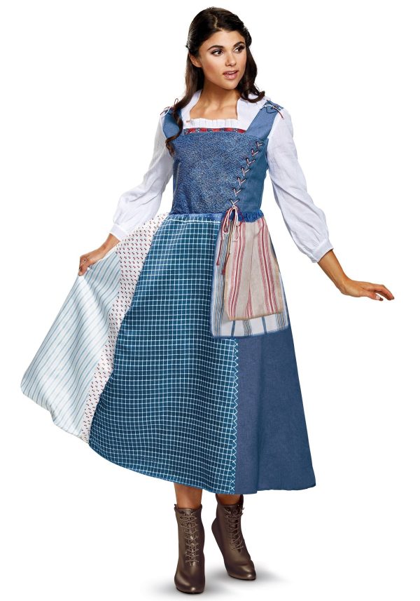 Fantasia Bela Vestido Azul Bela e a Fera Adulto Clássica Fantasia Bela Vestido Azul Bela e a Fera Adulto Clássica