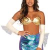 Fantasia Bustiê Adulto Feminino Pequena Sereia Ariel Sexy