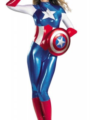Fantasia Capitão América Adulto Feminino Fantasia Capitão América Adulto Feminino