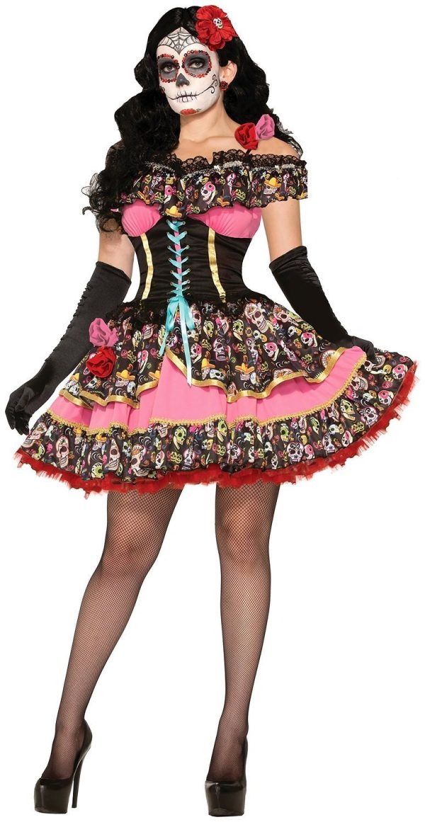 Fantasia Caveira Mexicana Adulto Luxo Clássica Fantasia Caveira Mexicana Adulto Luxo Clássica