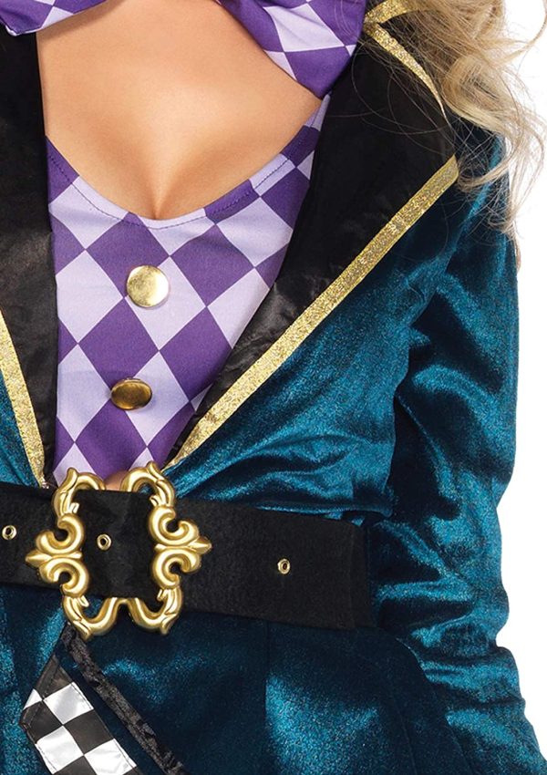 Fantasia Chapeleiro Maluco Adulto Alice no País das Maravilhas Luxo Feminino Fantasia Chapeleiro Maluco Adulto Alice no País das Maravilhas Luxo Feminino Extra Grande