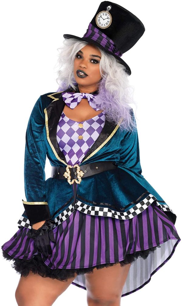 Fantasia Chapeleiro Maluco Adulto Alice no País das Maravilhas Luxo Feminino Extra Grande Fantasia Chapeleiro Maluco Adulto Alice no País das Maravilhas Luxo Feminino Extra Grande