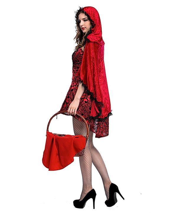 Fantasia Chapeuzinho Vermelho adulto Feminino Gótico Luxo