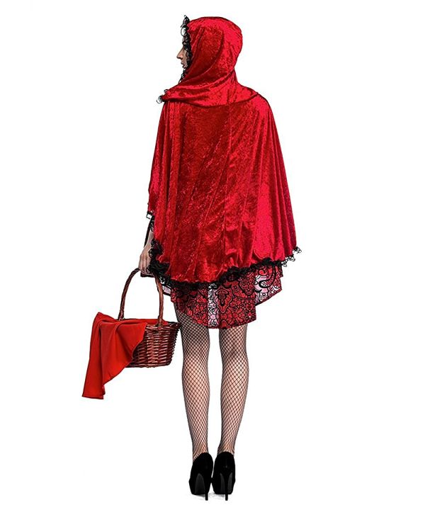 Fantasia Chapeuzinho Vermelho adulto Feminino Gótico Luxo