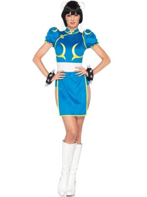 Fantasia Chun Li Street Fighter Adulto Luxo Fantasia Chun Li Street Fighter Adulto Luxo