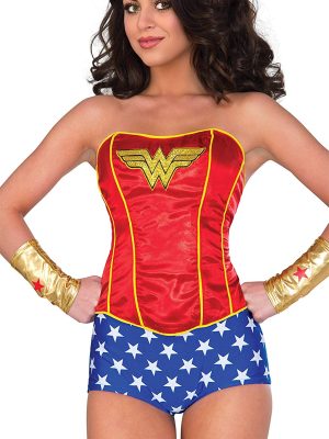 Fantasia Corsete Mulher Maravilha Clássica Adulto