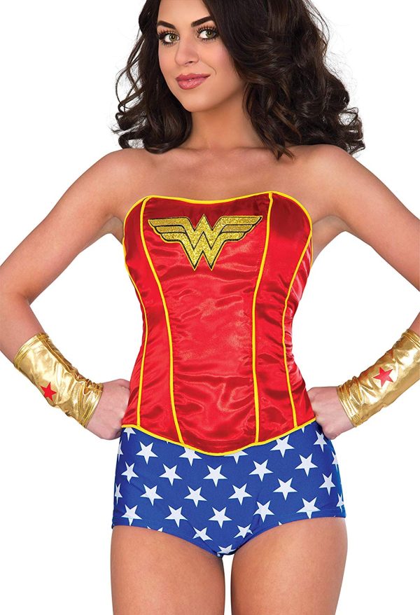 Fantasia Corsete Mulher Maravilha Clássica Adulto