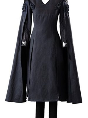 Fantasia Daenerys Targaryen Game of Thrones Cosplay Preto Fantasia Daenerys Targaryen Game of Thrones Cosplay Preto