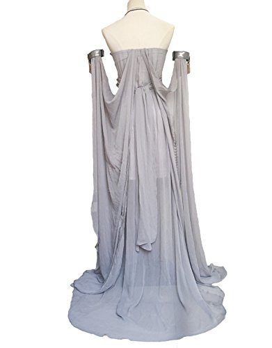 Fantasia Daenerys Targaryen Khaleesi Game of Thrones Adulto Vestido Cinza