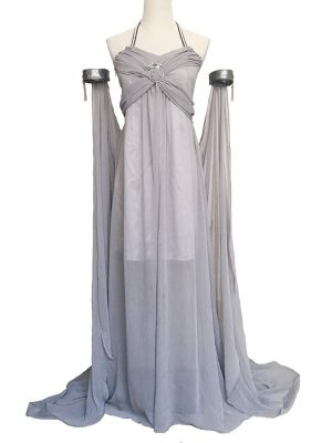 Fantasia Daenerys Targaryen Khaleesi Game of Thrones Adulto Vestido Cinza Fantasia Daenerys Targaryen Khaleesi Game of Thrones Adulto Vestido Cinza