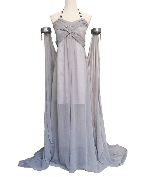 Fantasia Daenerys Targaryen Khaleesi Game of Thrones Adulto Vestido Cinza