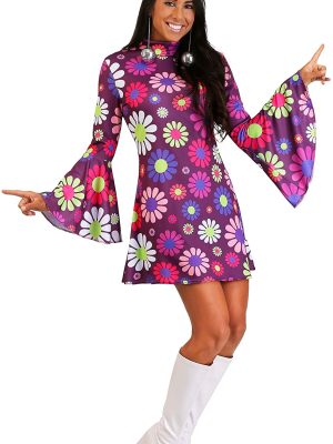 Fantasia Feminina Hippie Anos 70 Luxo Adulto