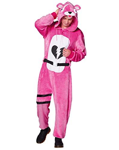 Fantasia Fortnite Urso Rosa Adulto Luxo Fantasia Fortnite Urso Rosa Infantil Luxo